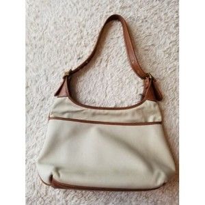 Coach Legacy Med Pocket Zip Natural Canvas Hobo Crossbody -Read